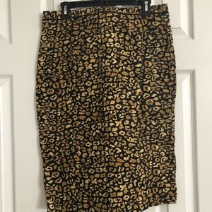 Leopard, cheetah print pencil skirt